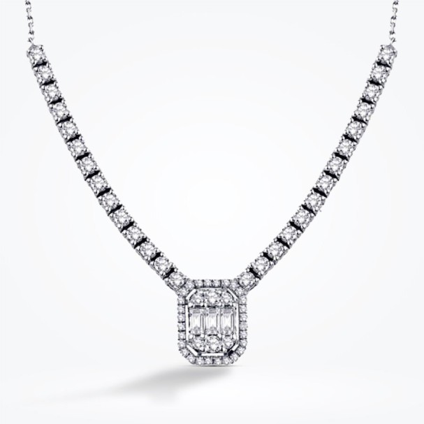 1.02 Karat Pırlanta Baget Kolye - Baroni Diamond