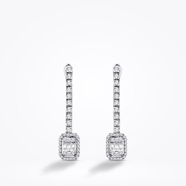 0.99 Karat Pırlanta Baget Küpe - Baroni Diamond (1)