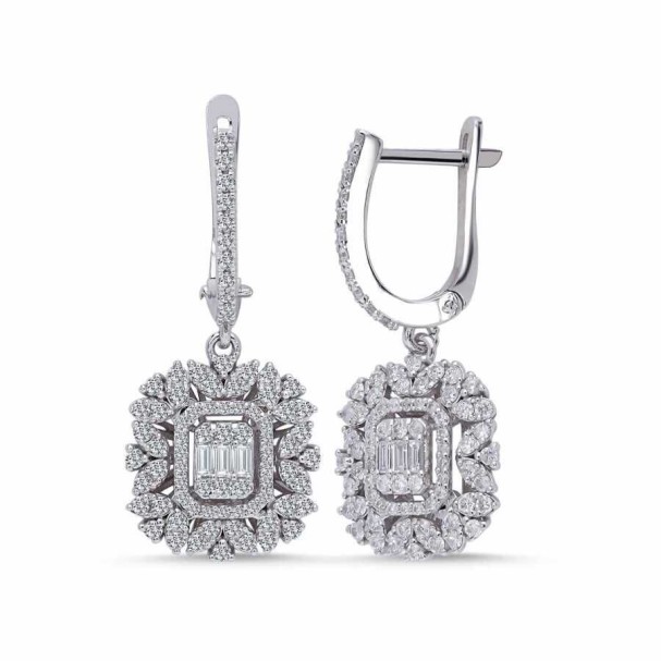 0.99 Karat Pırlanta Baget Küpe - Baroni Diamond