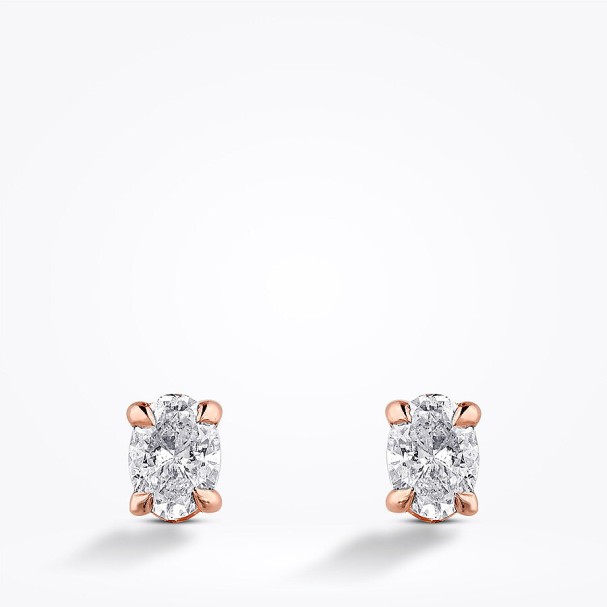 1.00 Karat Pırlanta Oval Tektaş Küpe - Baroni Diamond (1)