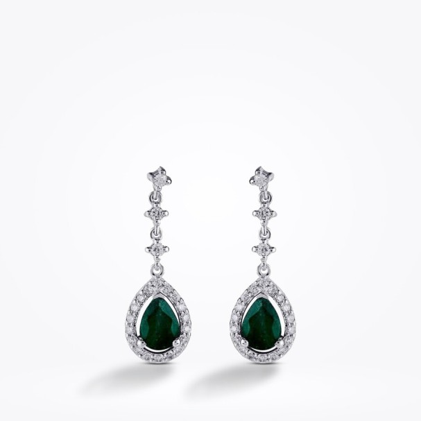 1.07 Karat Pırlanta Zümrüt Küpe - Baroni Diamond (1)
