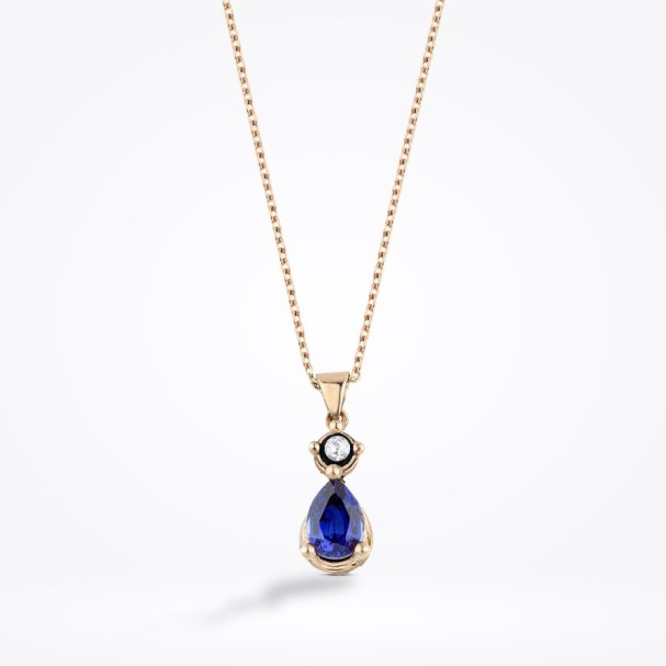 1.00 Karat Elmas Safir Kolye - Baroni Diamond