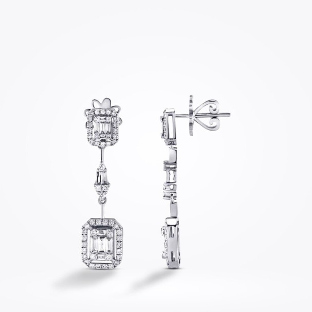 1.00 Karat Pırlanta Baget Küpe - Baroni Diamond