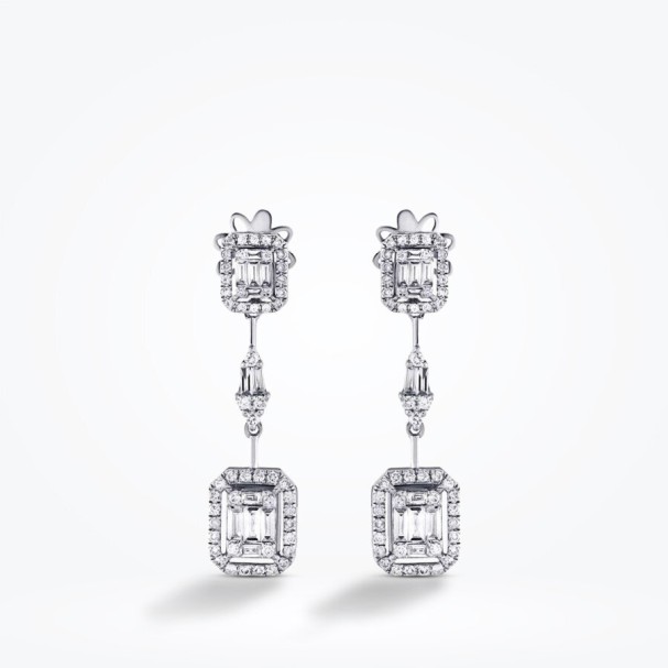 1.00 Karat Pırlanta Baget Küpe - Baroni Diamond (1)