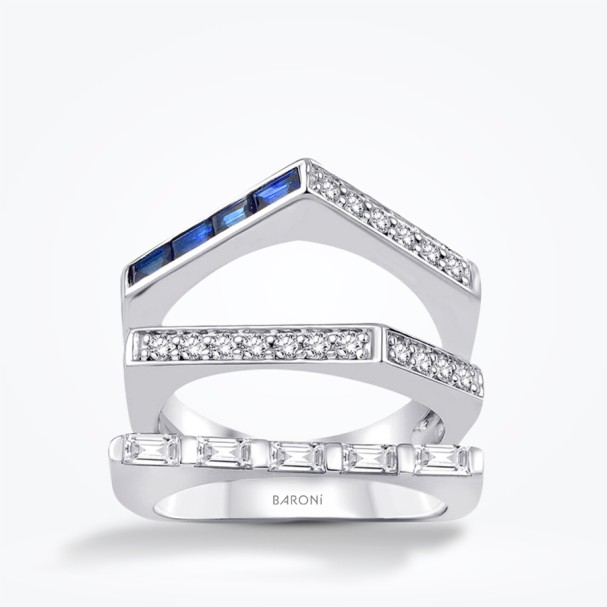 1.01 Karat Pırlanta Safir Trend Yüzük - Baroni Diamond