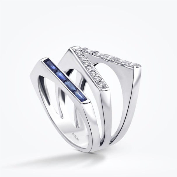 1.01 Karat Pırlanta Safir Trend Yüzük - Baroni Diamond (1)