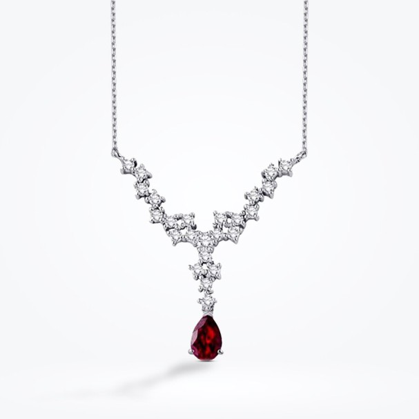 1.04 Karat Pırlanta Yakut Damla Kolye - Baroni Diamond (1)