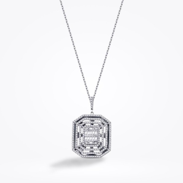 1.05 Karat Pırlanta Baget Kolye - Baroni Diamond (1)