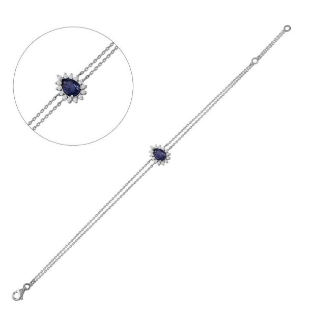 1.06 Karat Pırlanta Safir Bileklik - Baroni Diamond