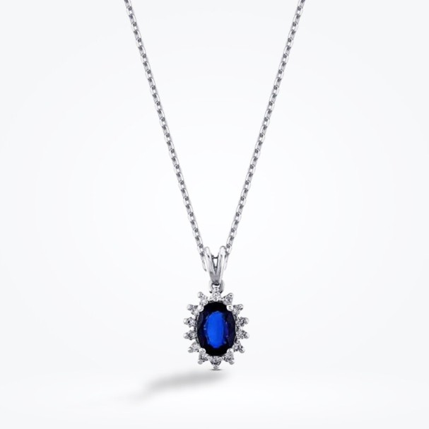 1.06 Karat Pırlanta Safir Kolye - Baroni Diamond (1)