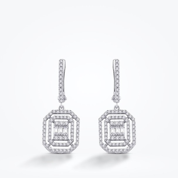 1.11 Karat Pırlanta Baget Küpe - Baroni Diamond (1)