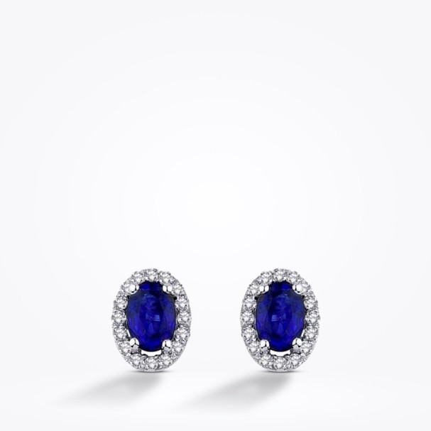1.19 Karat Pırlanta Safir Küpe - Baroni Diamond (1)