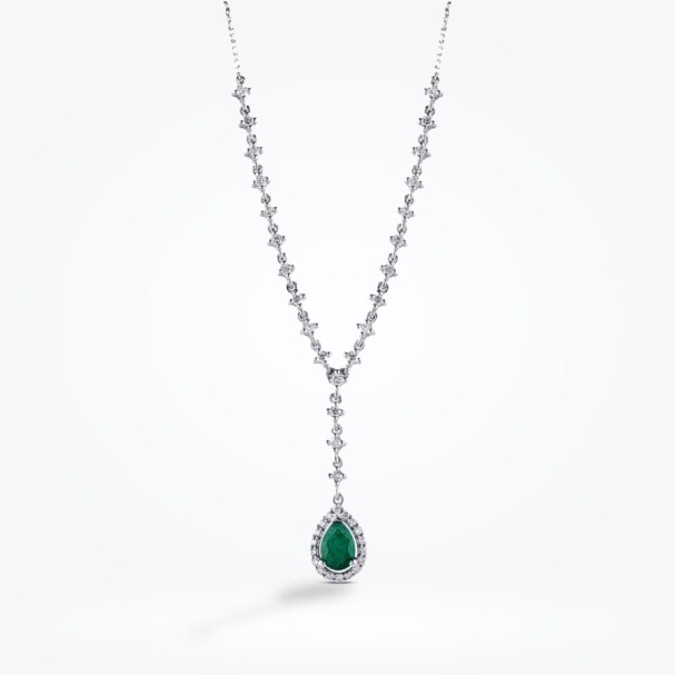 1.19 Karat Pırlanta Zümrüt Kolye - Baroni Diamond