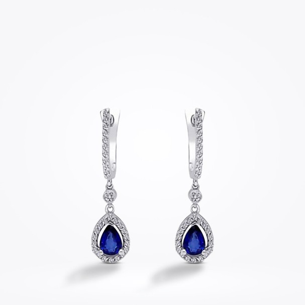 1.21 Karat Pırlanta Safir Küpe - Baroni Diamond (1)