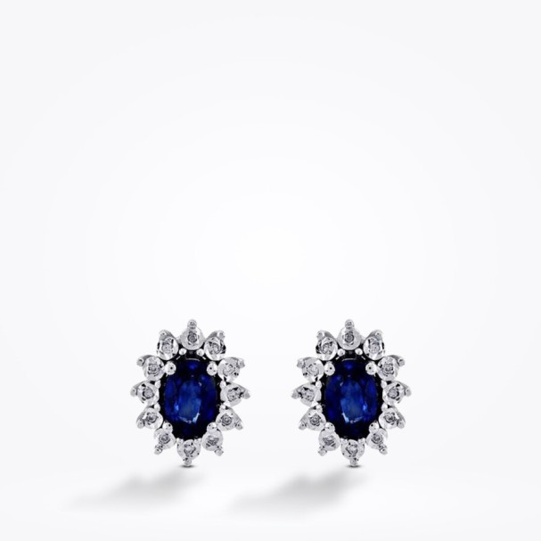 1.21 Karat Pırlanta Safir Küpe - Baroni Diamond (1)