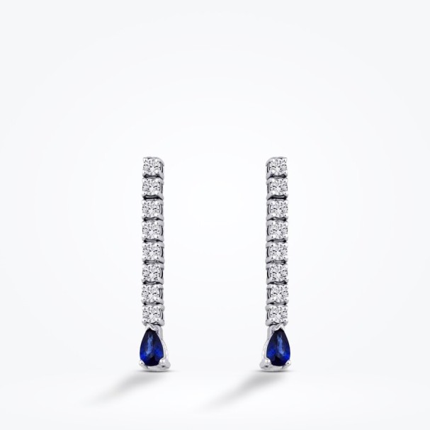 1.28 Karat Pırlanta Safir Küpe - Baroni Diamond (1)