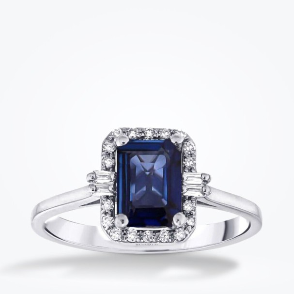 1.29 Karat Pırlanta Safir Yüzük - Baroni Diamond