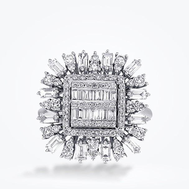 1.32 Karat Pırlanta Baget Yüzük - Baroni Diamond