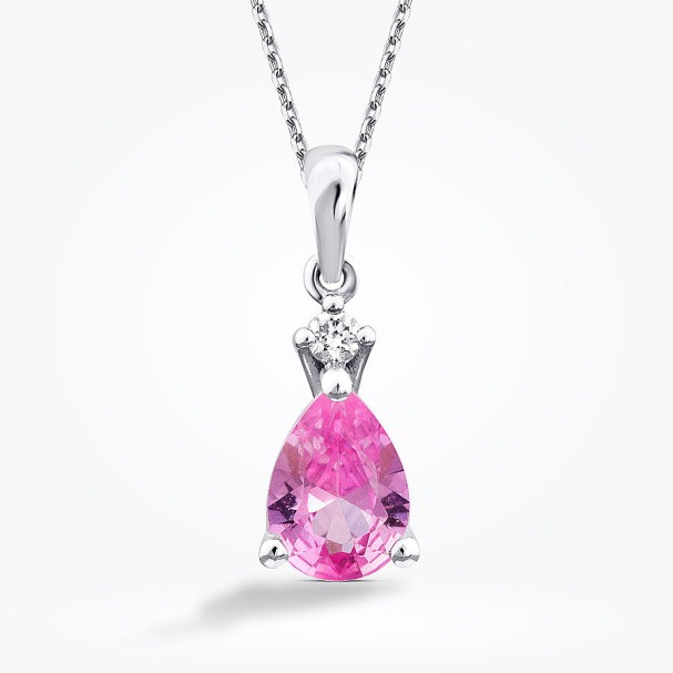 1.32 Karat Pırlanta Pembe Safir Kolye - Baroni Diamond (1)