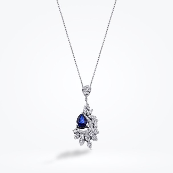 1.33 Karat Pırlanta Safir Kolye - Baroni Diamond (1)