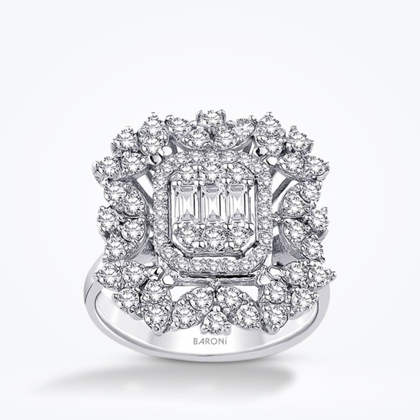 1.36 Karat Pırlanta Baget Yüzük - Baroni Diamond