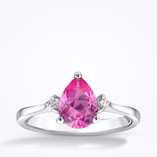 1.36 Karat Pırlanta Pembe Safir Yüzük - Baroni Diamond