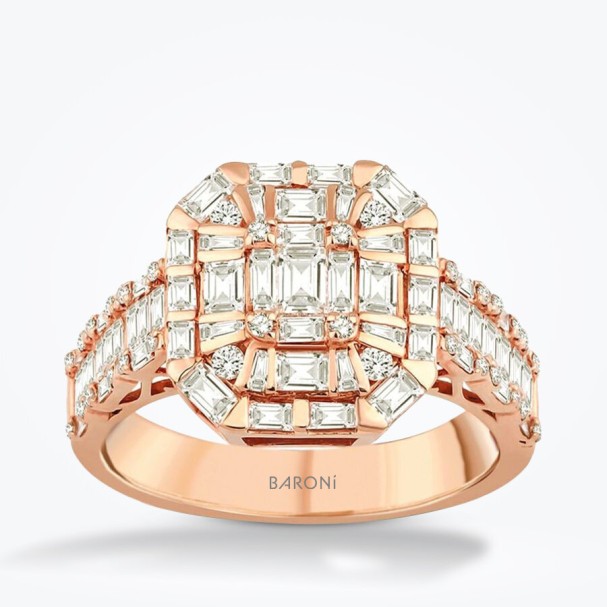 1.39 Karat Pırlanta Baget Yüzük - Baroni Diamond