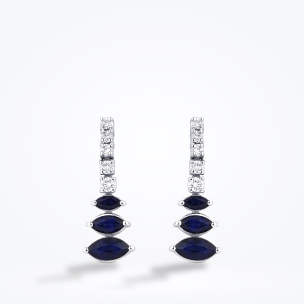 1.44 Karat Pırlanta Safir Küpe - Baroni Diamond (1)