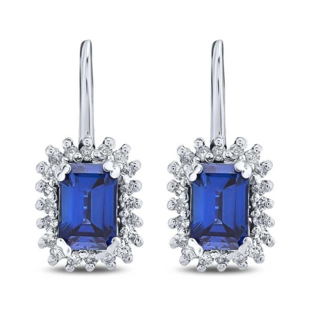 1.45 Karat Pırlanta Safir Küpe - Baroni Diamond (1)