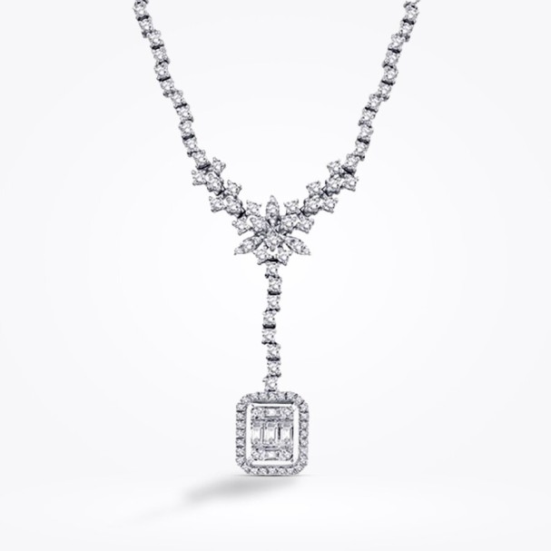 1.50 Karat Pırlanta Baget Kolye - Baroni Diamond