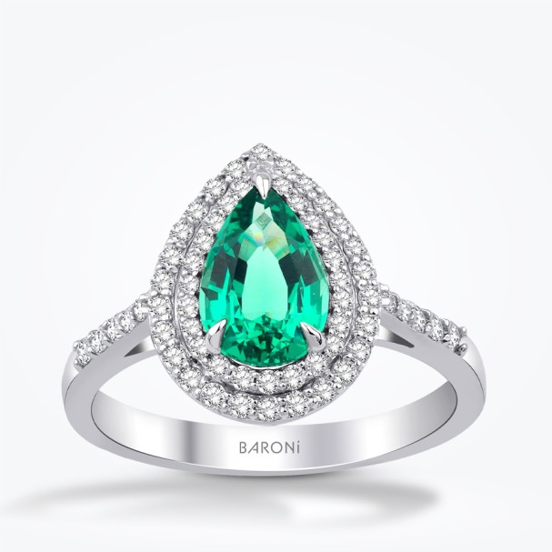 1.52 Karat Pırlanta Renkli Taşlı Yüzük - Baroni Diamond