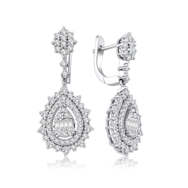1.53 Karat Pırlanta Damla Baget Küpe - Baroni Diamond