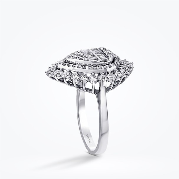 1.55 Karat Pırlanta Damla Baget Yüzük - Baroni Diamond (1)