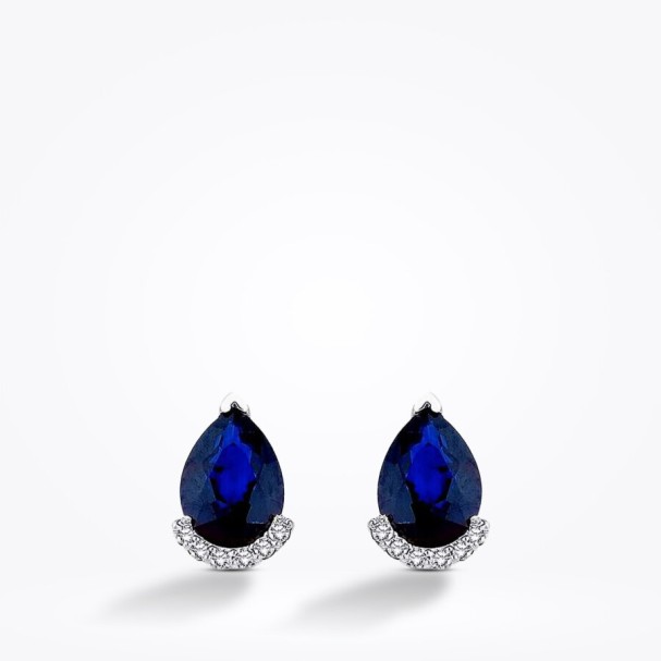 1.55 Karat Pırlanta Safir Küpe - Baroni Diamond (1)