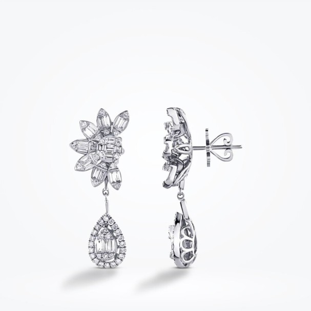 1.59 Karat Pırlanta Baget Küpe - Baroni Diamond