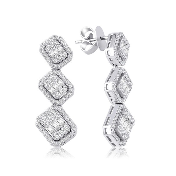 1.60 Karat Pırlanta Baget Küpe - Baroni Diamond