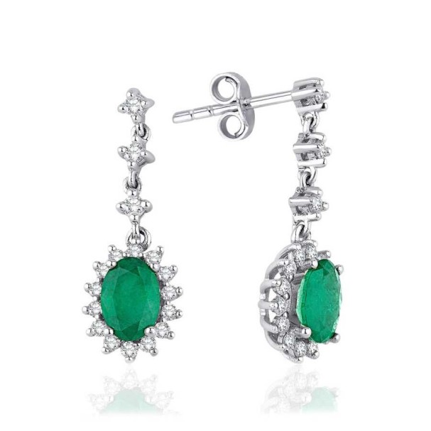 1.66 Karat Pırlanta Zümrüt Küpe - Baroni Diamond