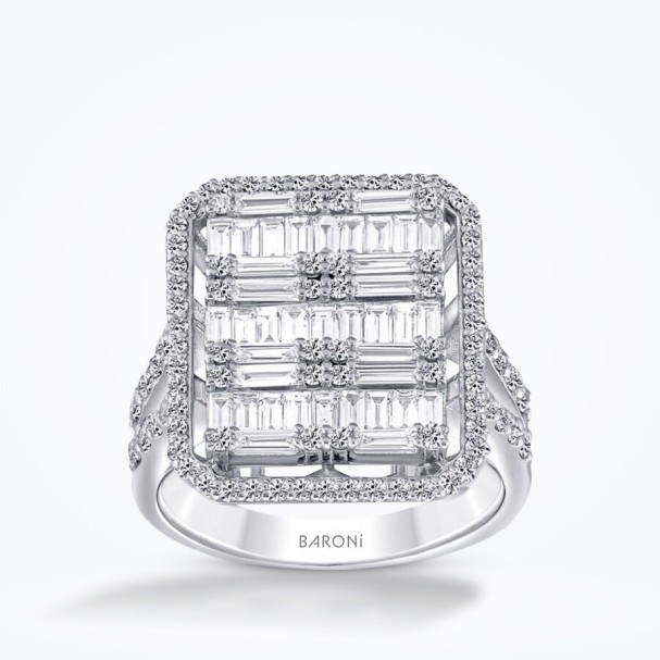 1.71 Karat Pırlanta Baget Yüzük - Baroni Diamond