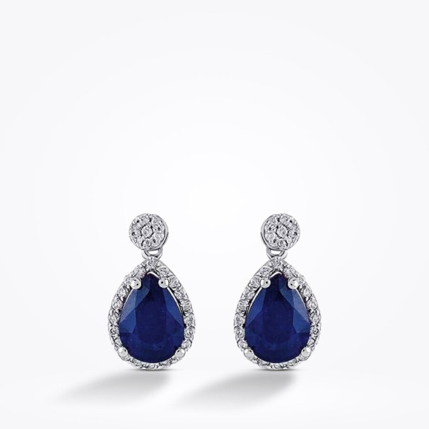 1.71 Karat Pırlanta Safir Küpe - Baroni Diamond (1)