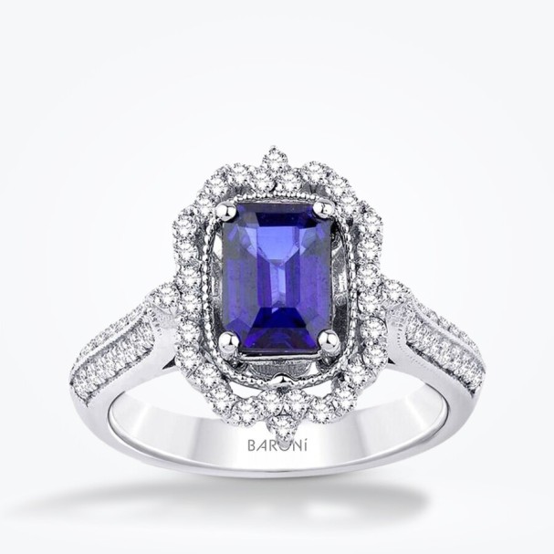 1.71 Karat Pırlanta Safir Yüzük - Baroni Diamond