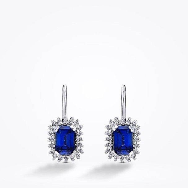 1.72 Karat Pırlanta Safir Küpe - Baroni Diamond (1)