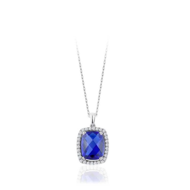 1.96 Karat Pırlanta Safir Kolye - Baroni Diamond