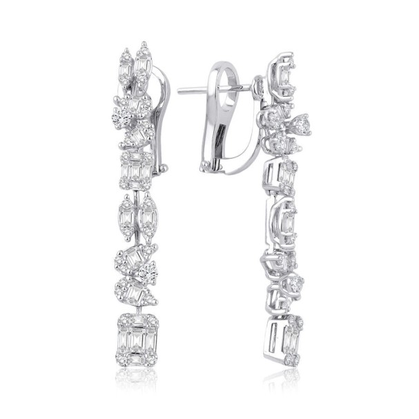 2.01 Karat Pırlanta Baget Küpe - Baroni Diamond