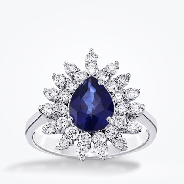 2.03 Karat Pırlanta Safir Yüzük - Baroni Diamond