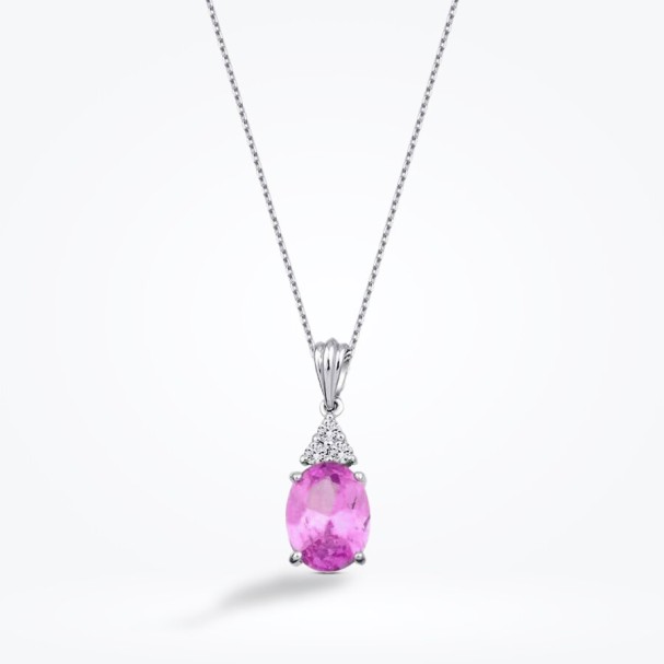 2.08 Karat Pırlanta Pembe Safir Kolye - Baroni Diamond