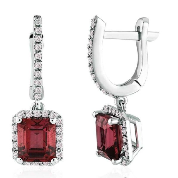 2.22 Karat Pırlanta Yakut Küpe - Baroni Diamond