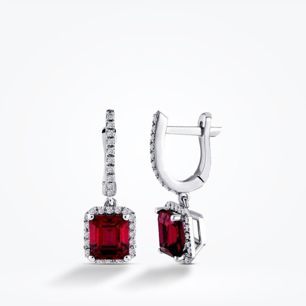 2.22 Karat Pırlanta Yakut Küpe - Baroni Diamond