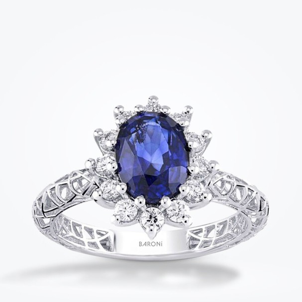2.23 Karat Pırlanta Safir Yüzük - Baroni Diamond