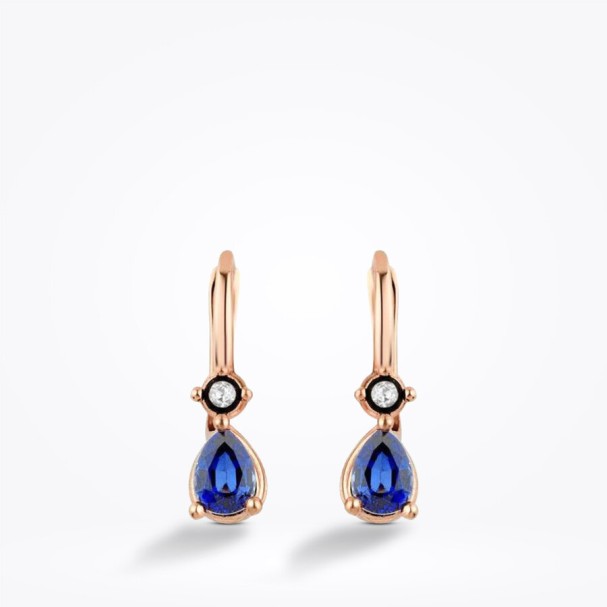 2.25 Karat Elmas Pırlanta Safir Küpe - Baroni Diamond (1)