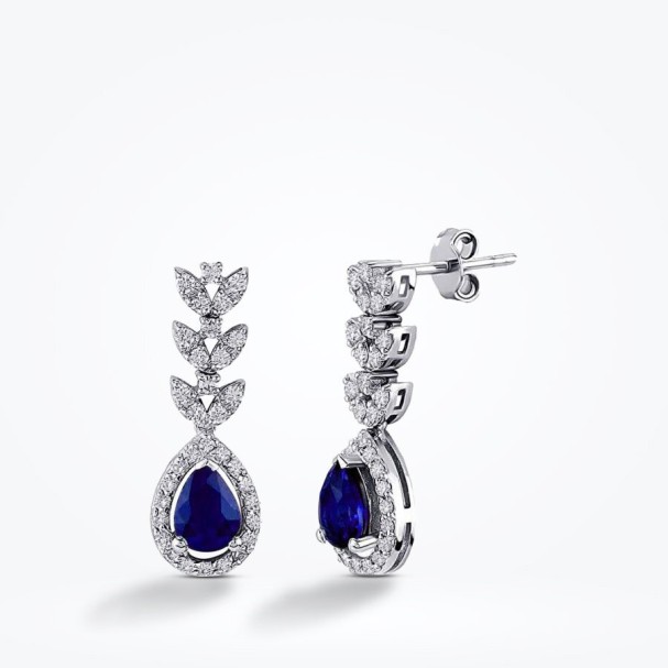 2.25 Karat Pırlanta Safir Küpe - Baroni Diamond